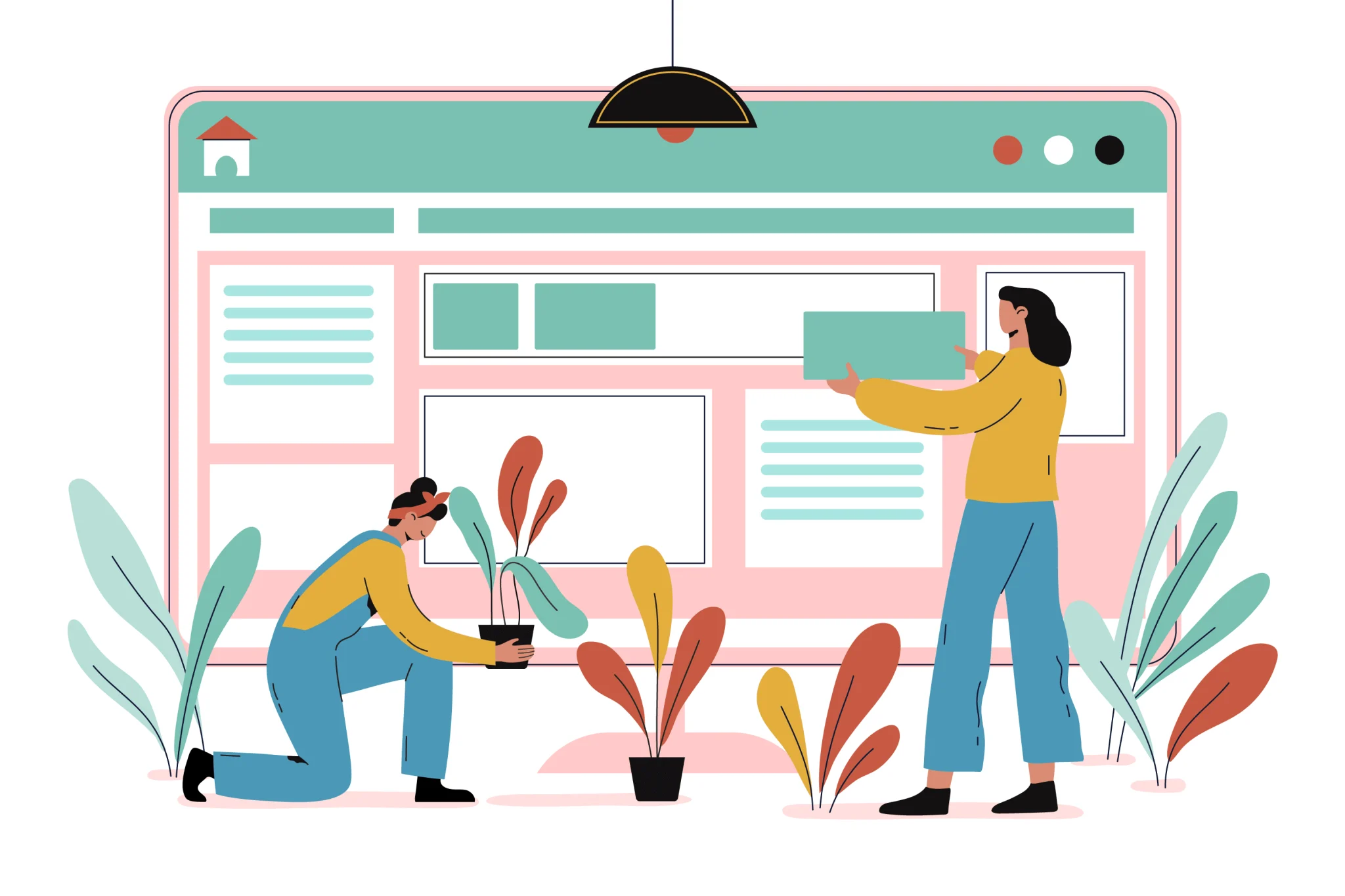 illustration describing a local business's website design